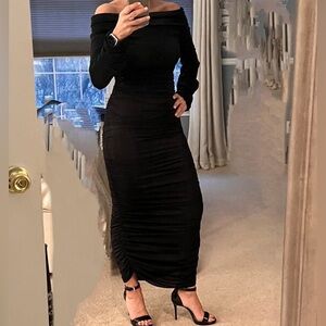 formal sequin midi dress Flowing, Sequin Midi Dress with Short Sleeves 29221